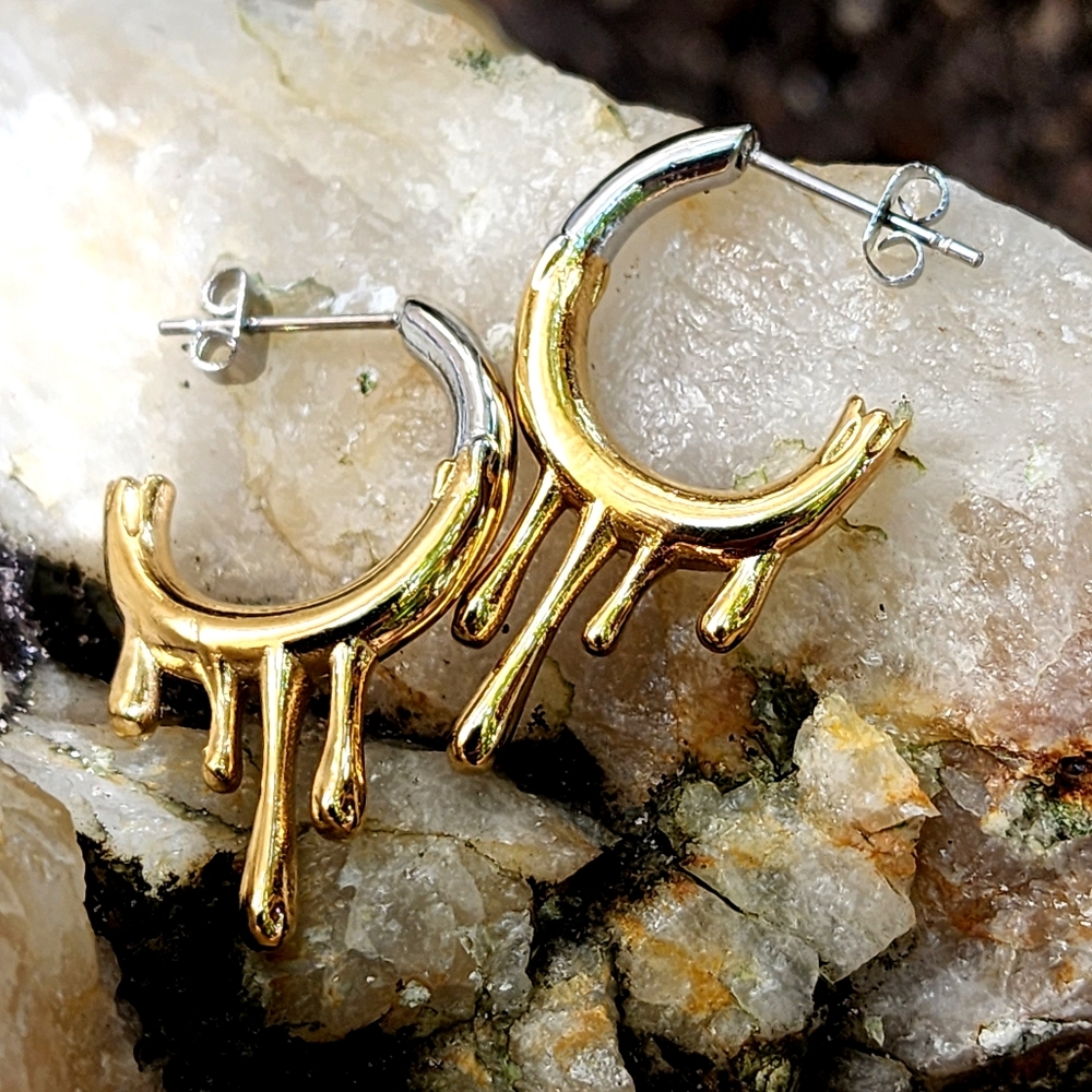 cult gaia Jewelry White Rhodium 18k Gold Plated Studs Liquid Gold Earrings